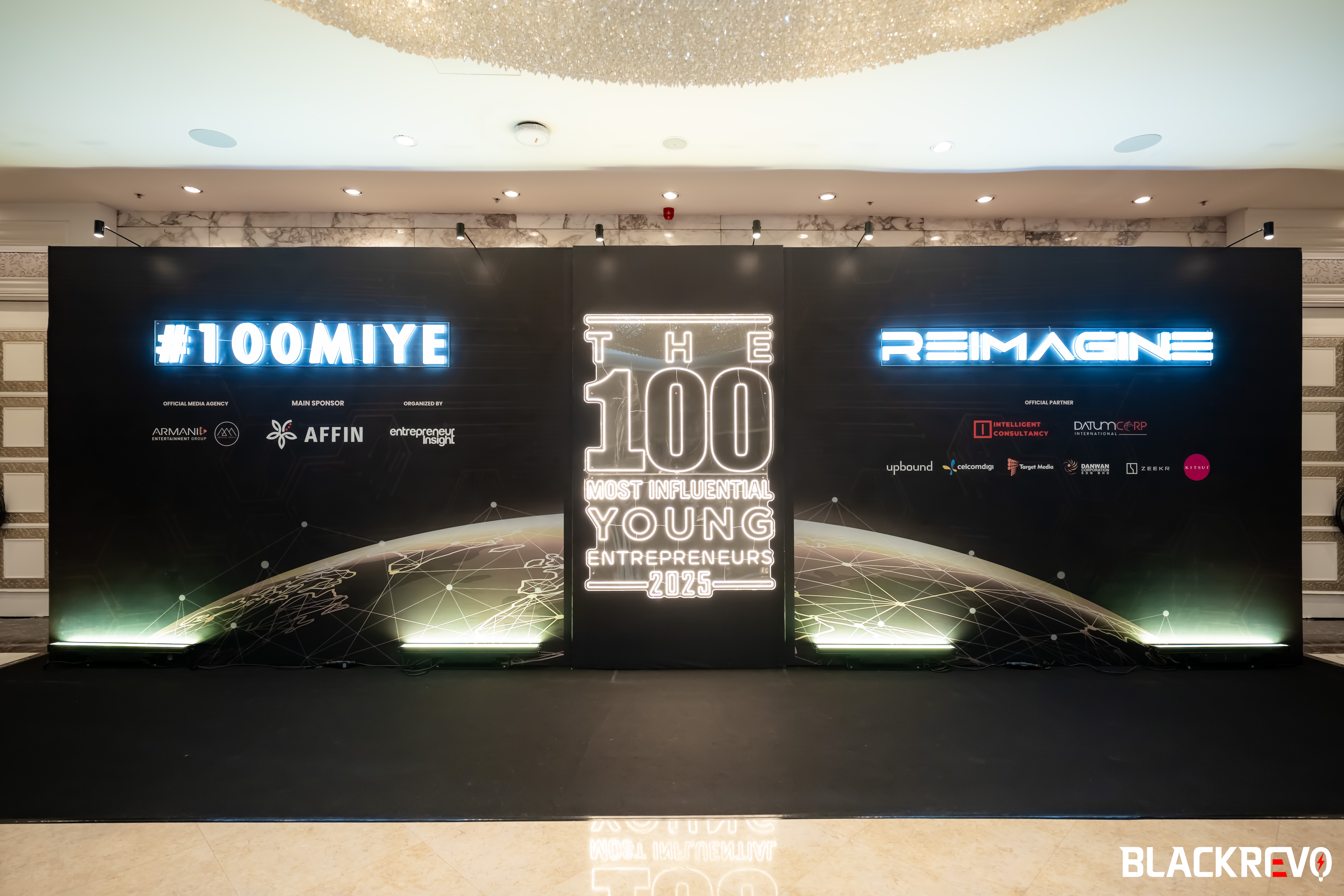 100MIYE backdrop at Shangri-La Hotel