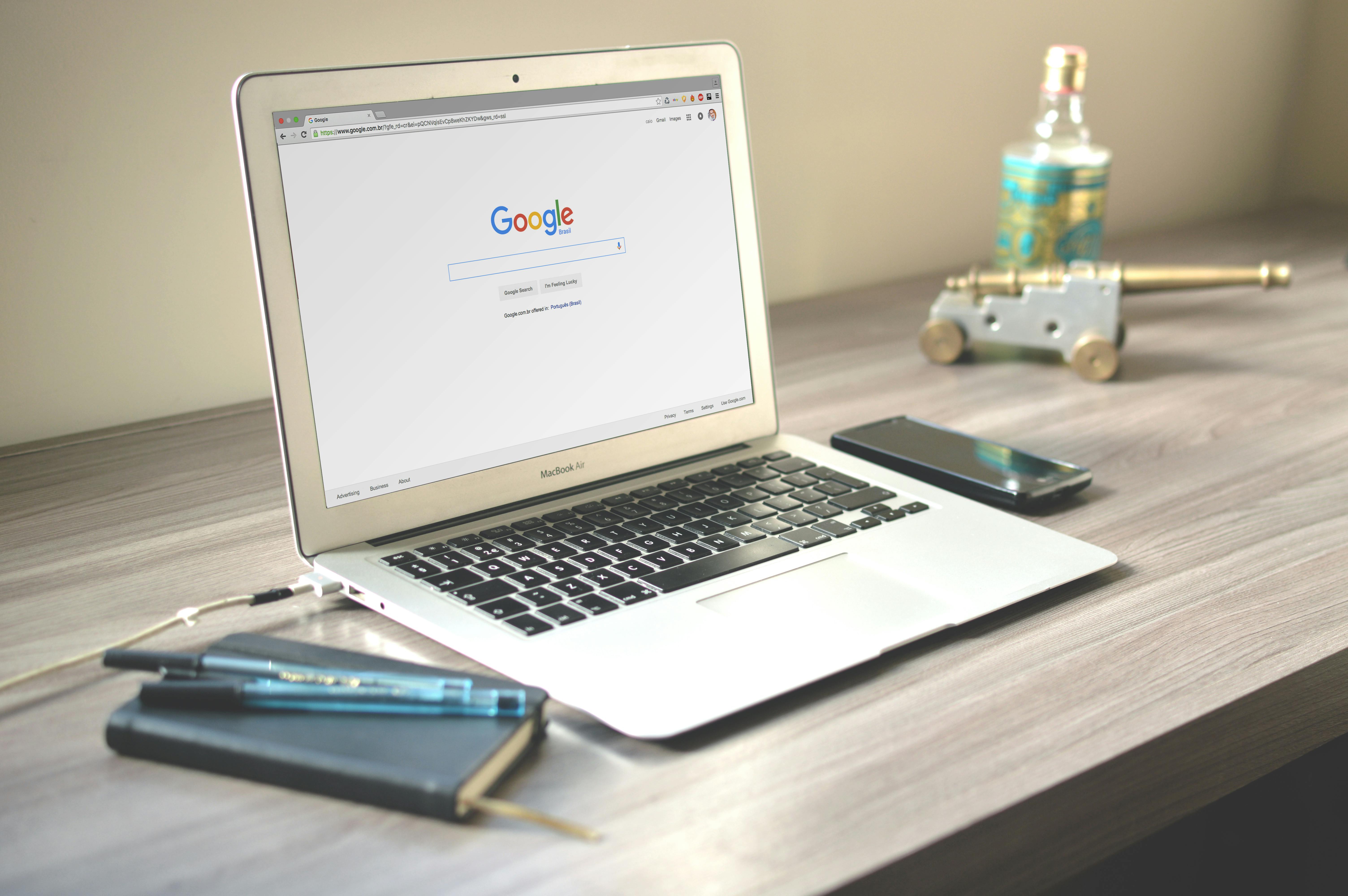 laptop showing Google search page used by SEO agency in Malaysia for website optimisation